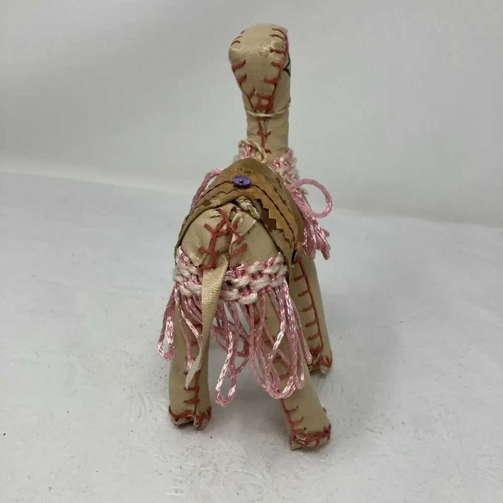 Arabian Folk Art Hand Sewn Stuffed Leather CAMEL Vintage 1960s 70s 6”